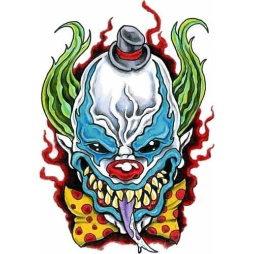 S50119# 13CM/15CM/17CM Personality PVC Decal Evil Clown V3 Waterproof Car Sticker on Motorcycle Laptop Decorative Accessories