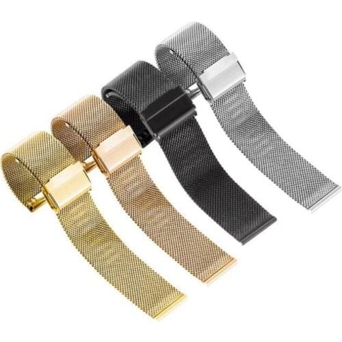Mesh Watch Strap 16mm 18mmm 20mm 22mm Stainless Steel Replacement Watch Band Loop Meshed Strap Wristband with SPRING BARS