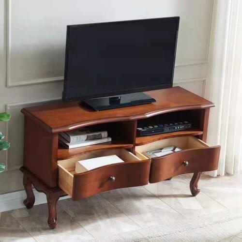 Modern American solid wood small family bedroom TV cabinet wine cabinet living room light luxury European TV cabinet