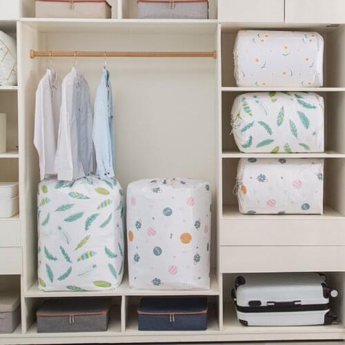 Quilt Storage Bag Drawstring Packing Bag Large Capacity PEVA Clothing Finishing Bag Closet Household-Goods Dampproof Folding