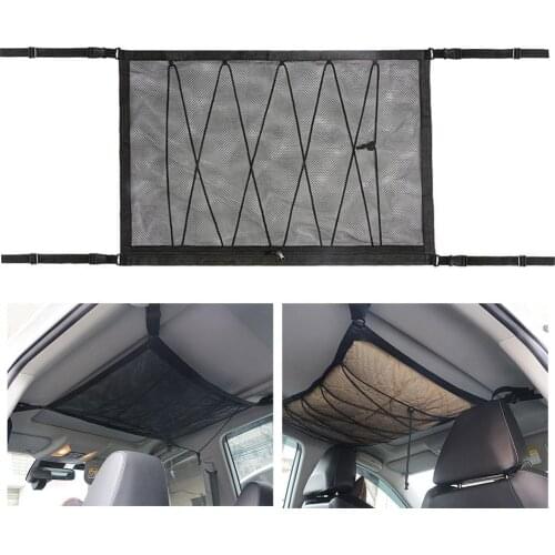 Car Roof Storage Bag Car Ceiling Storage Net Pocket Roof Cargo Net Bag Car Trunk Storage Pouch Sundries Storage Organizer