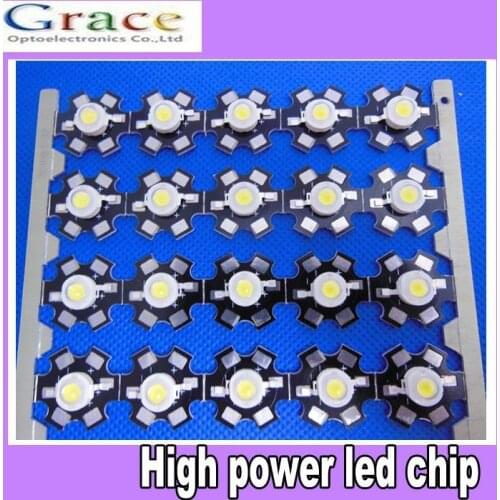 50PCS 3W led diode cold White High Power LED Light Emitter 13000k-15000K with 20mm Star base