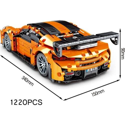Technical build block 1:14 scale germany horse logo pors racing super sport car model vehicle steam assembly brick toy for gift
