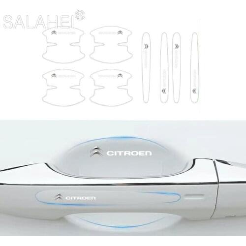 TPU Car Door Bowl Handle Transparent Invisible Stickers For Citroen C2 C3 C4 C5 C1 Elysee Berling Xsara Picasso Saxo Cactus DS3