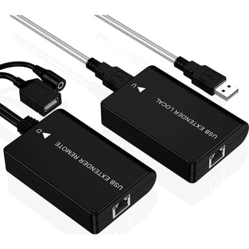 USB Extension ri45 extender with power supply Active USB UTP extension cord USB extender over ethernet cat5e/6 cable up to 60M