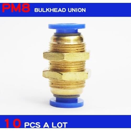High quality PM8 10Pcs 8mm Quick Joint Connecting Pneumatic Air Tubing Fittings
