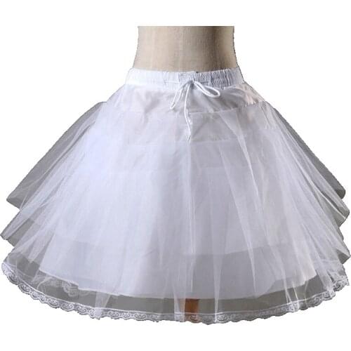 Top Quality Stock White Black Ballet Petticoat Tulle Ruffle Short Crinoline Bridal Petticoats Lady Girls Child Underskir