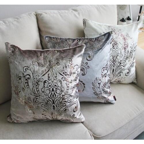 High Quality Velour Pillow Luxurious Golden Print Velvet Home Decor Cushion/sofa cushions decorative Throw Pillow