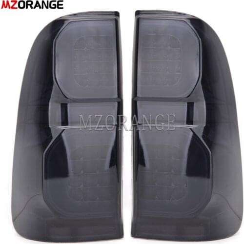 2 Pcs Smoke LED Tail Light For Toyota Hilux Vigo KUN26 SR SR5 Workmate 2012-2014 Taillight Rear Brake Light Fog Lamp