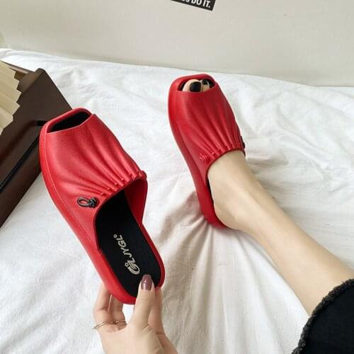 New Summer Slope-heel Sandals, Womens Thick-soled Square-toe High-heeled Womens Shoes, Platform Soles, Sandals and Slippers