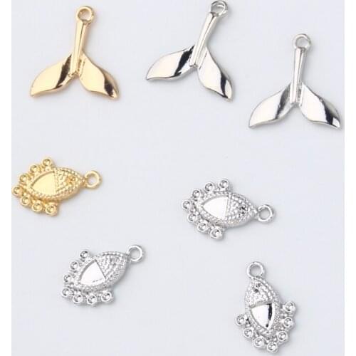 10pcs Classical Tail Tassel Earring Charms Alloy Pendant Findings Retro Fan Shape Drop Earrings Bracelet Make Jewelry Accessory