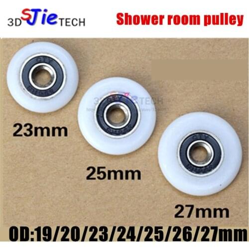 10pcs OD: 19/20/23/24/25/26/27mm outside diameter single wheel hanging wheel, sliding door pulley for Shower room pulley parts