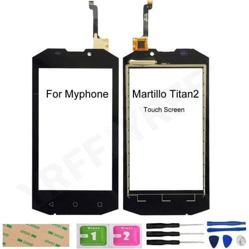 100% Test New Touch Screen Panel For Myphone Martillo Titan2 Touch Screen Digitizer Sensor Front Glass Panel Replacement Parts
