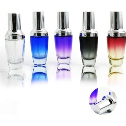 120 x 30g 30ml 30cc 1oz New Arrival Clear Blue Purple Black Red Glass Make Up Cream Jar Pot Container With UV Shining Silver Cap