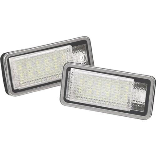 2Pcs 3W No Error License Plate Light For Audi A3 A4 A6 A8 B6 B7 Q7 12V 6000K Super Bright White Canbus LED License plate lights