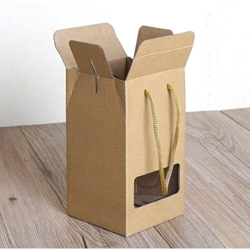 20PCS kraft paper bags/boxes Paper brown stand up window for wedding/Gift/Jewelry/Food/Candy Storage Packing Bags