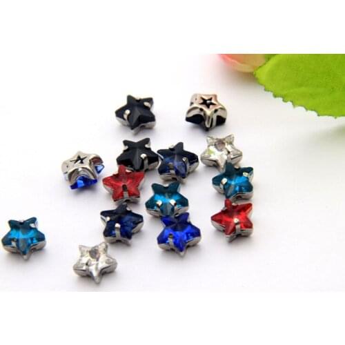 New Style Star Crystal Glass Sew-on Rhinestones with Claw DIY Wedding Dresses and Clothes 10mm 20pcs/piece
