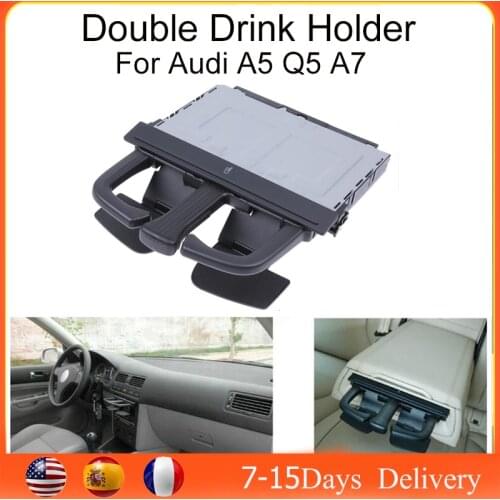 2021 Car Drinks Cup Holder Stand Double Drink Holder Cars Storage Rack For Volkswagen Golf 4/Audi A4L A5 Q5 A7 Q7/Bora/MK4