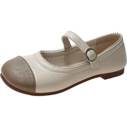 2021 Retro Pu Mary Jane Flat Shoes Cute Japanese Harajuku Shoes Round Toe Soft Sole Single Shoes Girl Dress Shoes