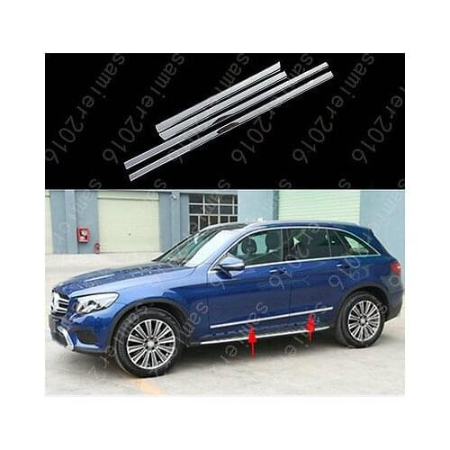 4x Chrome ABS Body Side Molding cover trim For Mercedes-Benz GLC Class X205 16