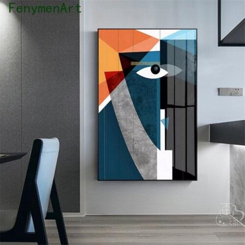 Abstract Geometric Figure Face Wall Art Pictures Nordic Canvas Painting Modern Posters Prints for Living Room Home Decor