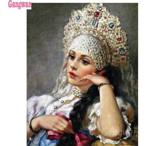 Needlework Diamond Embroidery European classical women pattern DIY Diamond Painting Cross Stitch beautiful girl 5D Rhinestones