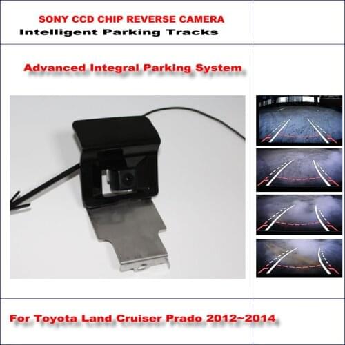 Car Intelligentized Reverse Camera For Toyota Land Cruiser Prado 2012 2013 2014 Rear View Backup Dynamic Guidance Tracks CAM