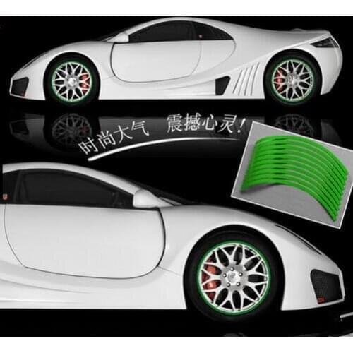 Car-styling Wheel Rim Reflective Sticker For FIAT 500 Tipo Punto Freemont Cross Coroma Panda Idea Palio