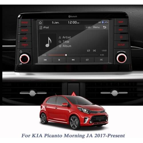 Car Styling GPS Navigation Screen Glass Protective Film Sticker For KIA Picanto Morning JA 2017-Present Auto Accessories