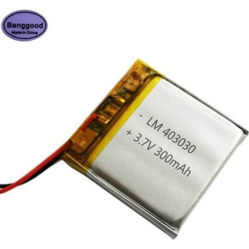 Banggood 3.7V 300mAh 403030 043030 Lipo Polymer Lithium Rechargeable Li-ion Battery Cells for GPS MP3 MP4 Smart Watch Battery