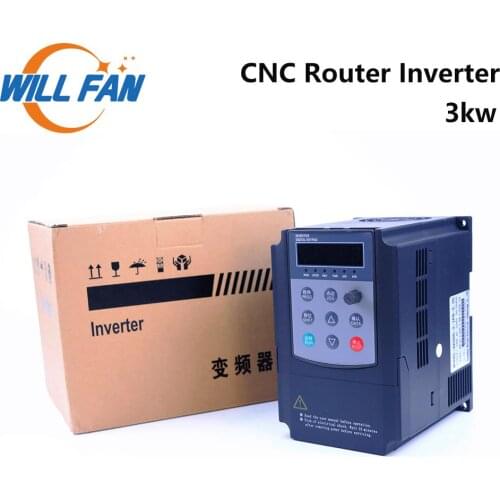 Will Fan 3kw VFD Inverter Spindle Motor Control 180v 220v Output 3Phase Converter Speed Frequency For CNC Router Machine