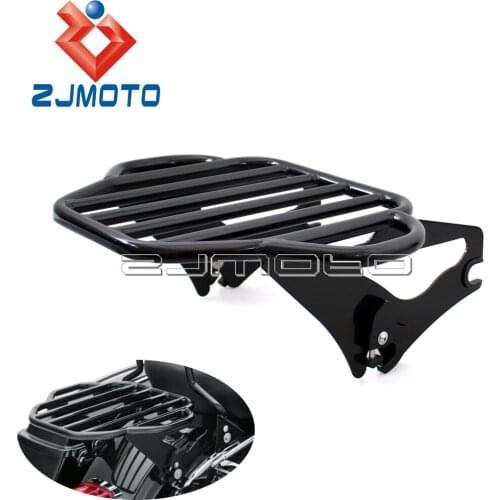 For Harley Touring Road King Street Road Electra Glide 2009 -2016 FLHR FLHT FLHX FLTRX Black Detachable King Luggage Rack
