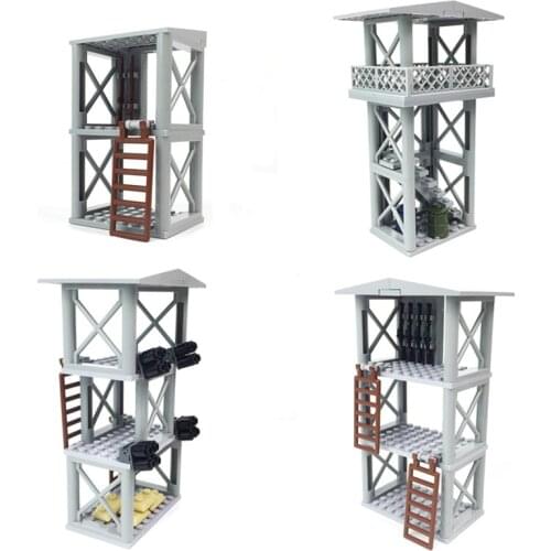Domestic Military Building Blocks MOC Accessories DIY Watchtower Watch Guard Stand Sentry Castle Scene Combination for Gifts