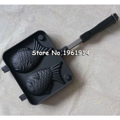 Taiyaki Japanese Fish-Shaped Bakeware Waffle Pan Maker 2 Cast Home Cake Tools