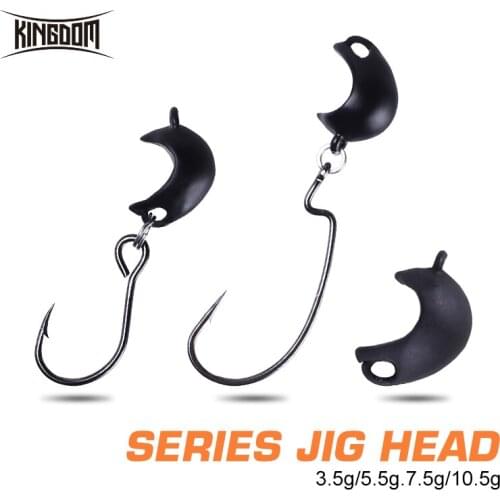 Kingdom 4pcs/lot Jig Head Fishing Hooks 3.5g 5.5g 7.5g 10.5g Hard Baits Soft Worm Tackles Hooks Fishing Accessories For Lures