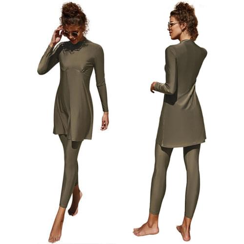 Summer Muslim Swimwear Two-Piece Women Plus Size Quick Dry Long Sleeve Modest Swimsuit Conservative Beach Surfing Swimming Suits