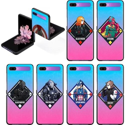 Avengers superhero Fashion Mobile Hard Shockproof Cover For Samsung Galaxy Z Flip 3 5G Black Fundas Phone Case