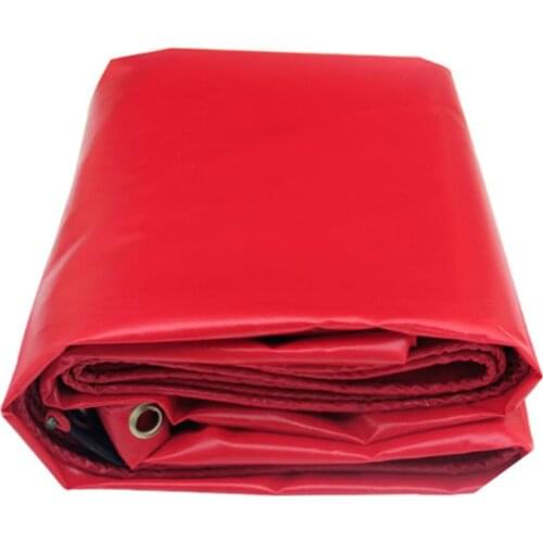 Customize 500g/sqm multiple sizes red outdoor waterproof canvas cover, rain PVC tarp cloth, truck tarpaulin. tent material