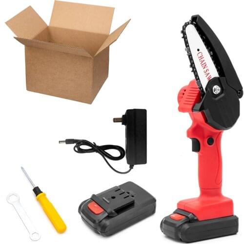 220V Rechargeable Portable Electric Pruning Saw Cordless Chainsaw Small Wood Splitting Chainsaw Pruning Tool Power Chain Saw