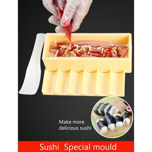 A complete set of sushi tools for household use, 10 pieces of sushi tools for making seaweed sushi mold for Porphyra and rice