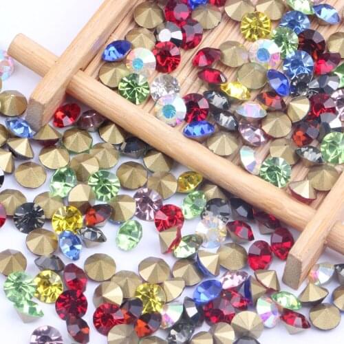 Ss29 288Pcs Glass Crystal Many Colors Point Back Rhinestone Beads Glue On Round Shape Handimade Craft Ornament Diy Trimming