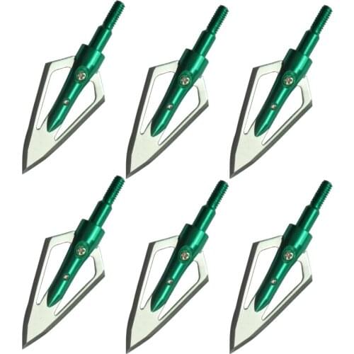 6Pcs Hunting Broadheads 100 Grain 0.9" Cut Archery Arrowhead For Crossbow Compound Bow Hunting