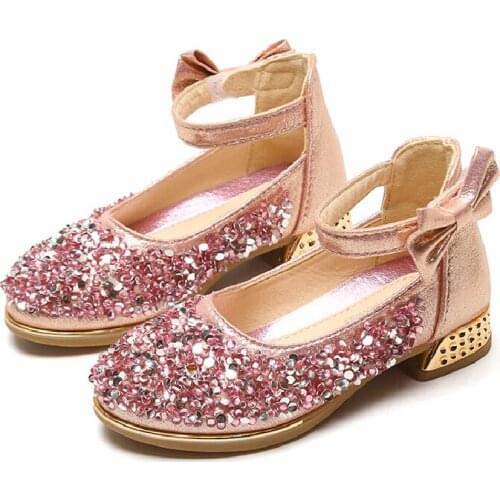 Princess Girls Shoes Fashion Glitter Kids Heel Girls Shoes For Party And Wedding 2020 Spring Summer Girls Mary Jane Dress Shoes