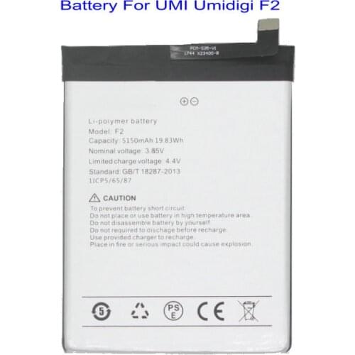 1x 5150mAh 19.83Wh F2 Mobile Phone Replacement Battery For UMI Umidigi F2 phone Batteries