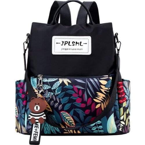 Backpacks for Women Waterproof Oxford Bags Female Anti Theft Backpack School Bag Floral Printed Travel Back Bag LQ036Z