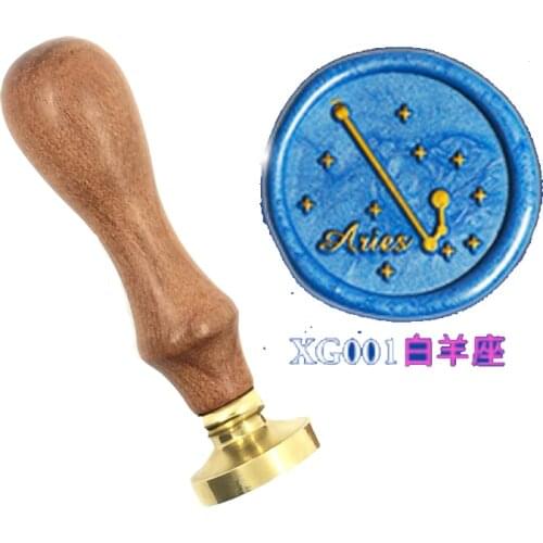 Star zodiac signs wax seal copper brass stamp wood handle,DIY Scrapbooking Hydrangea copper head,Vintage spoon high quality01