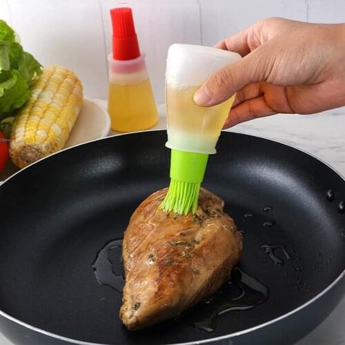 1 Pcs BBQ ToolPortable Silicone Oil Bottle With Brush Grill Oil Brushes Liquid Oil Pastry Kitchen Baking Kitchen Tools For BBQ