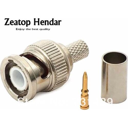 10pcs 3 in 1 BNC Crimp on BNC Male RG59 Connector for CCTV Cameras