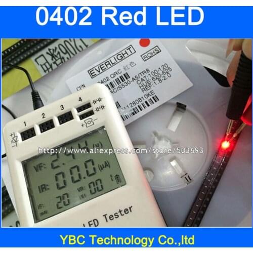 1000pcs/lot 0402 Red SMD LED Ultra Bright Light Diode Wholesale