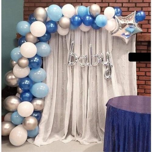 103pcs Blue Silver White Latex Balloon Garland Arch Kit For Birthday Party Decorations